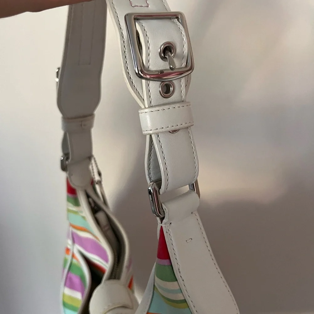 COACH Striped Multicolor Hobo Bag F10702 - Picture 3 of 4